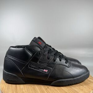 Reebok Workout Mid Mens Size 10.5 Black Athletic Walking Shoes Casual Sneakers